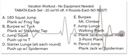 No equipment, Vacation Workout